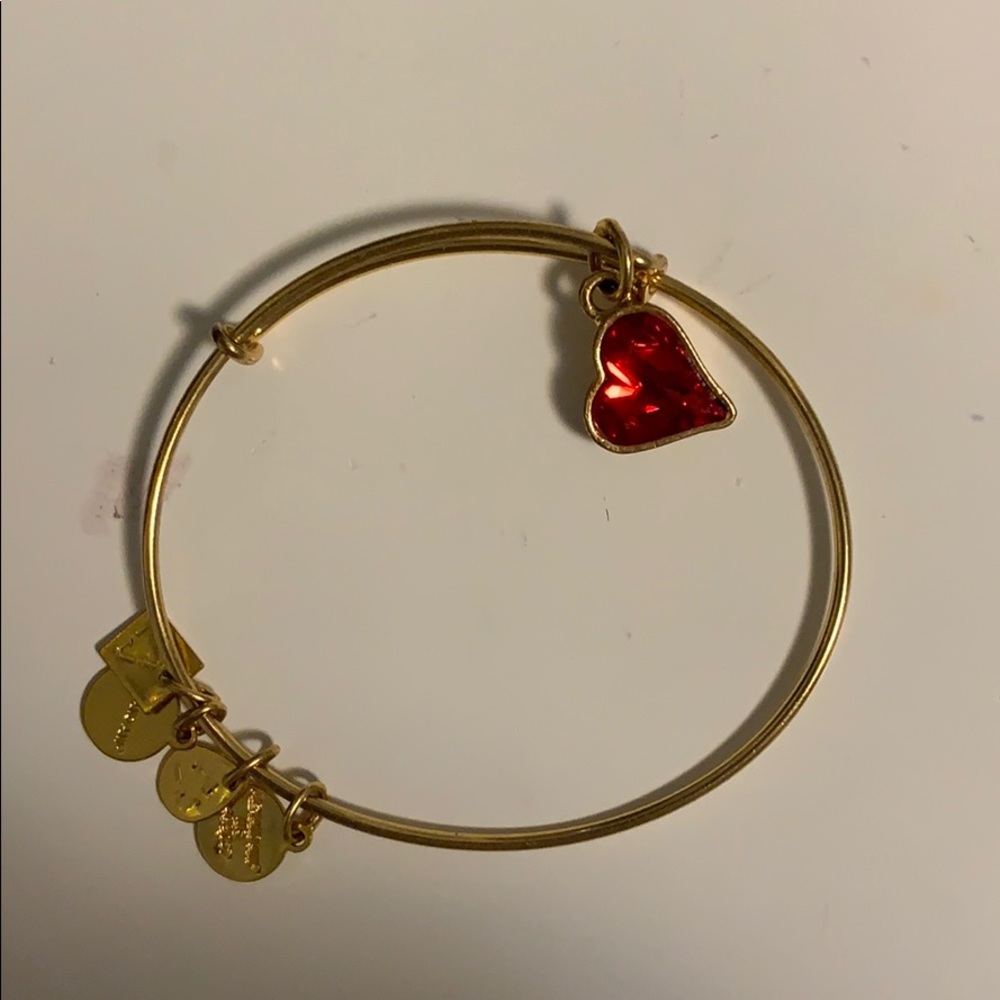 Alex and Ani Bracelet with Red Heart Charm